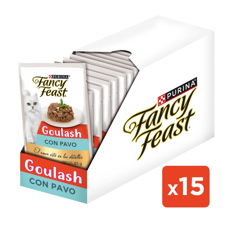 FANCY FEAST - Pack x15 Alimento húmedo Fancy Feast Goulash  Pavo 85g