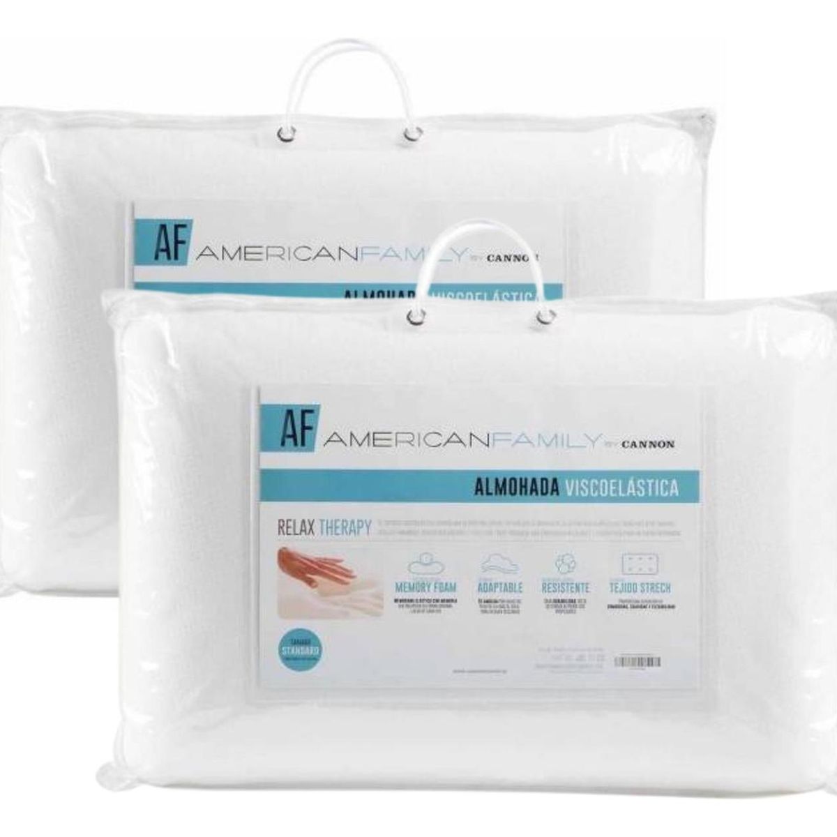 IMPORTCLICK - Pack 2 Almohadas Viscoelástica Memory Cannon 40x60 CM