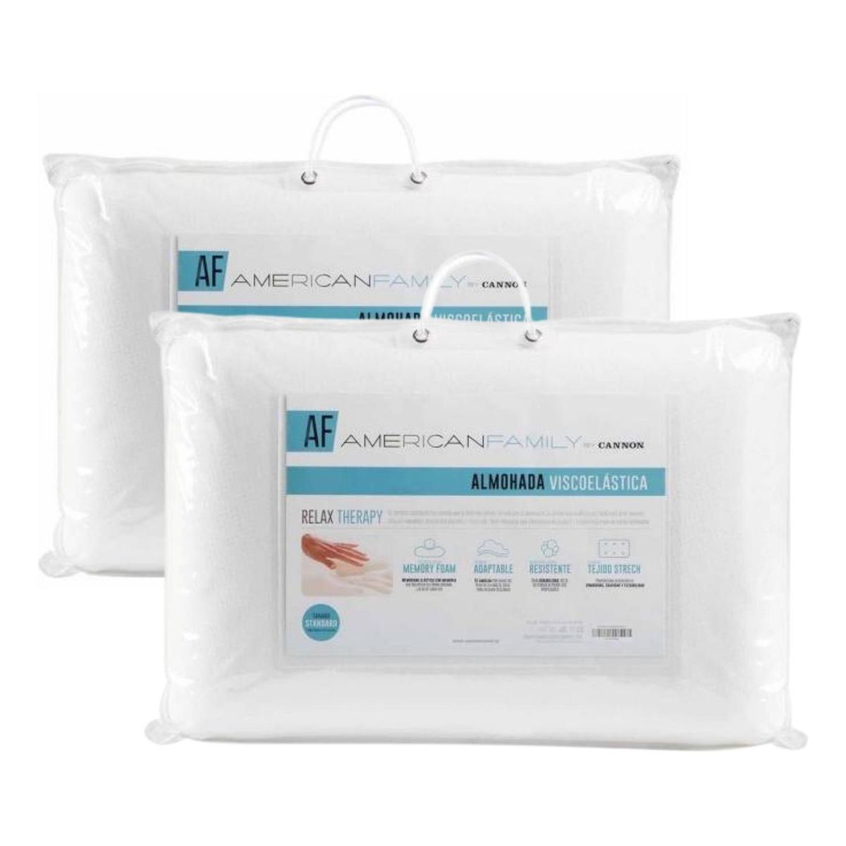 IMPORTCLICK - Pack 2 Almohadas Viscoelástica Memory Cannon 40x60 CM