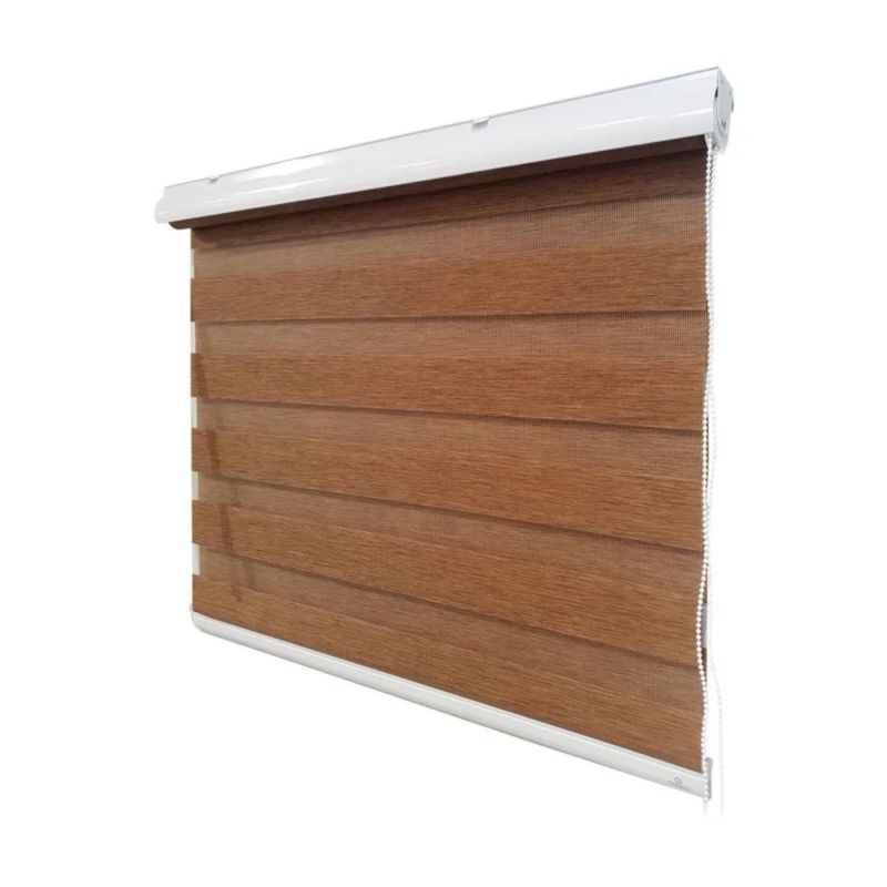 IMPORTCLICK - Cortina Roller Dúo Madera Café 90x220 CM IMPORTCLICK