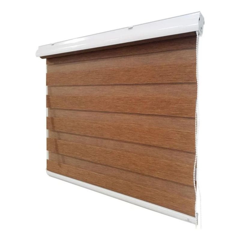 IMPORTCLICK - Cortina Roller Dúo Madera Café 180x220 CM IMPORTCLICK