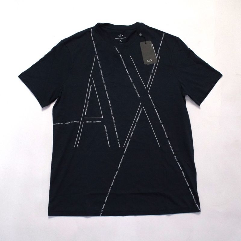 ARMANI EXCHANGE - Polera Hombre Armani Exchange Azul Letras Blancas Talla M