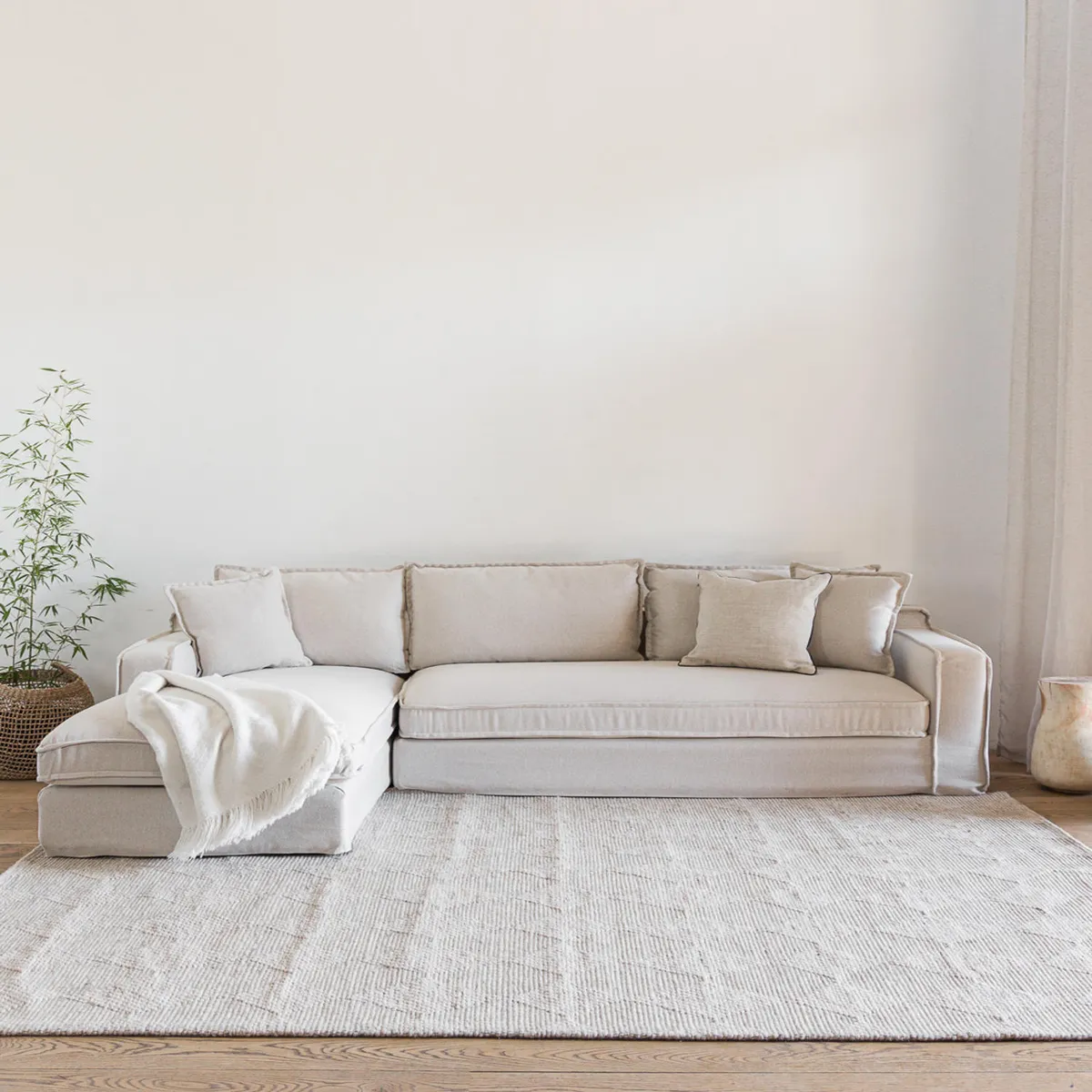 AMOBLE - Sofa Sven Seccional Izquerdo Beige H Amoblé