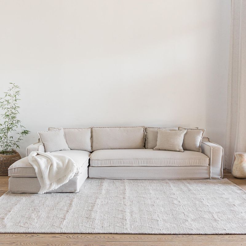 AMOBLE - Sofa Sven Seccional Izquerdo Beige H Amoblé