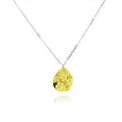 JB JOYAS BARON - Collar de Plata Colgante de Flores Revestido en Oro 18kt