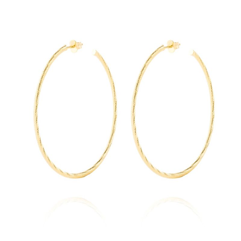 JB JOYAS BARON - Aros de Plata Esterlina 925 Argollas  45mm Revestido en Oro 18kt