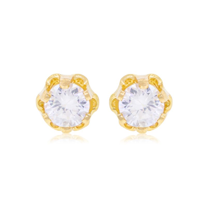 JB JOYAS BARON - Aros de Oro 18kt Circonita de 3mm con Seis grifas