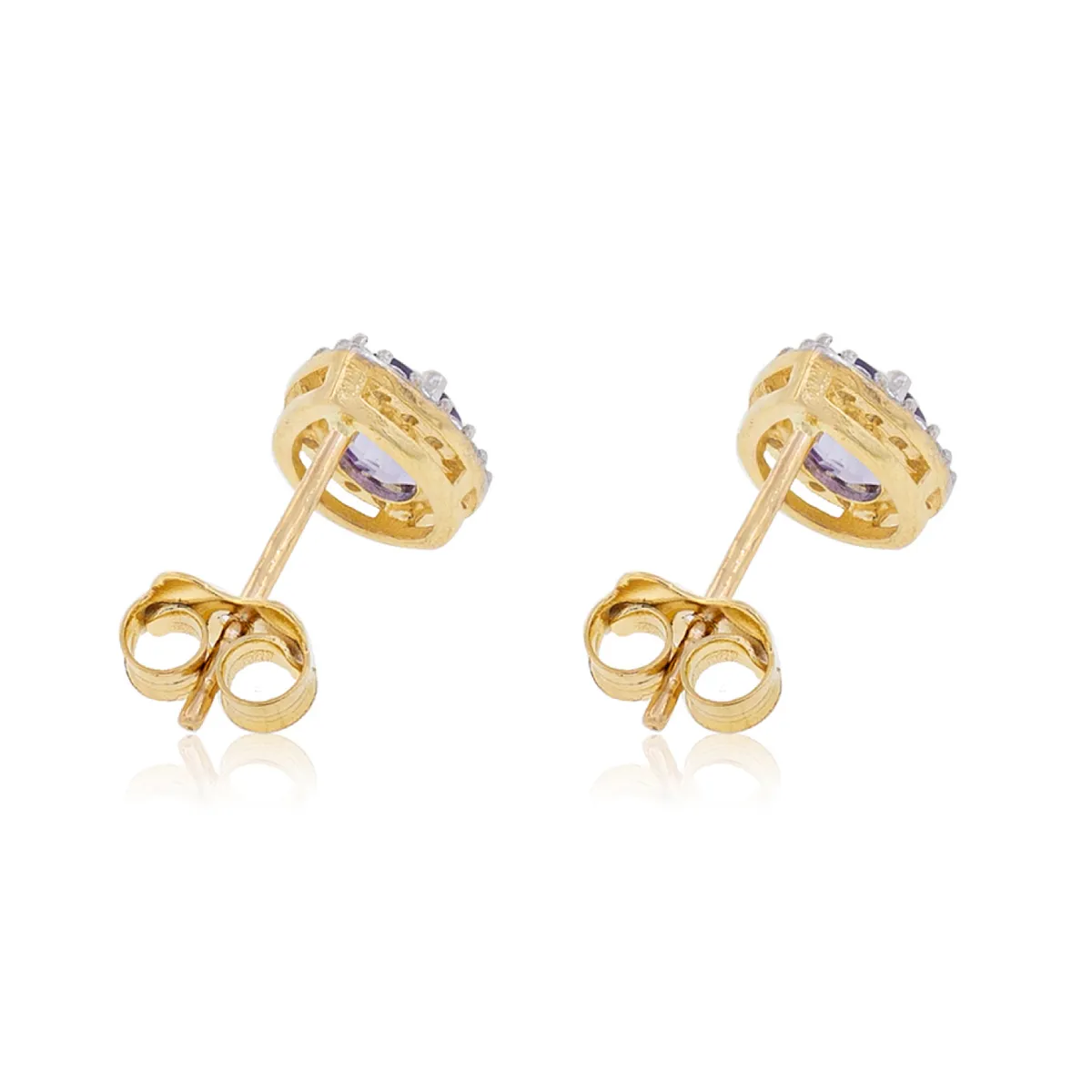 JB JOYAS BARON - Aros de Oro 18kt Gota Circón de Granate