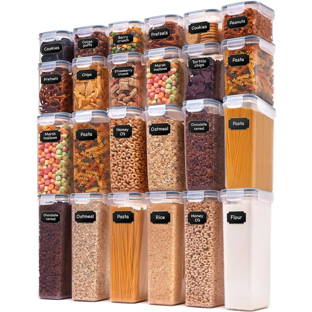WAKESHOME - Juego Recipientes Herméticos Set 24 Piezas Contenedores Organizadores