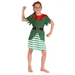 TODODISFRACESCHILE - Disfraz Duende Navidad NIÑA Talla 4 a 6 años