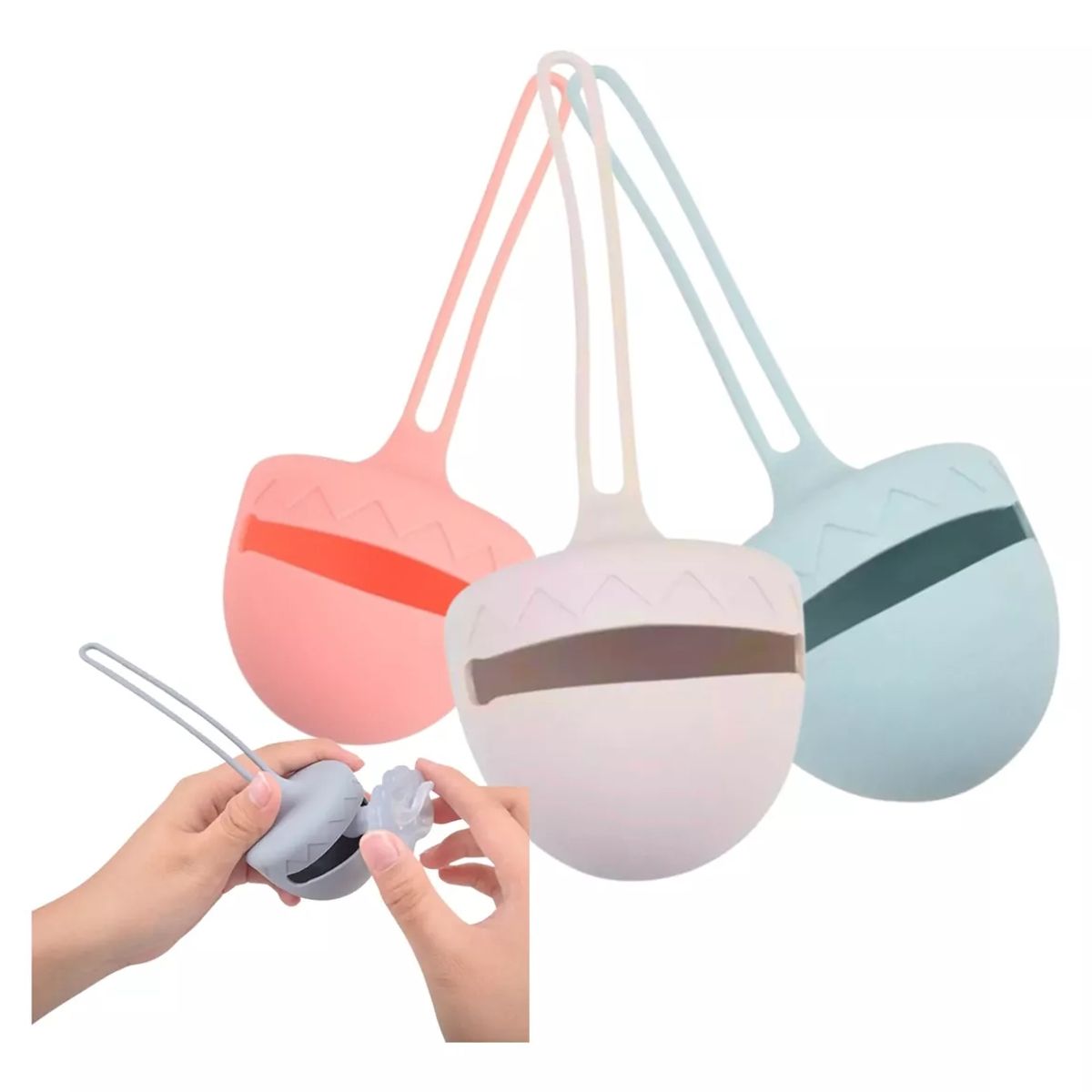 GENERICO - Porta Chupete De Silicona Estuche Para Bebé Caja Gris.