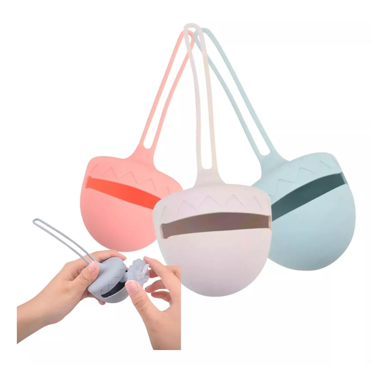 GENERICO - Porta Chupete De Silicona Estuche Para Bebé Caja Gris.