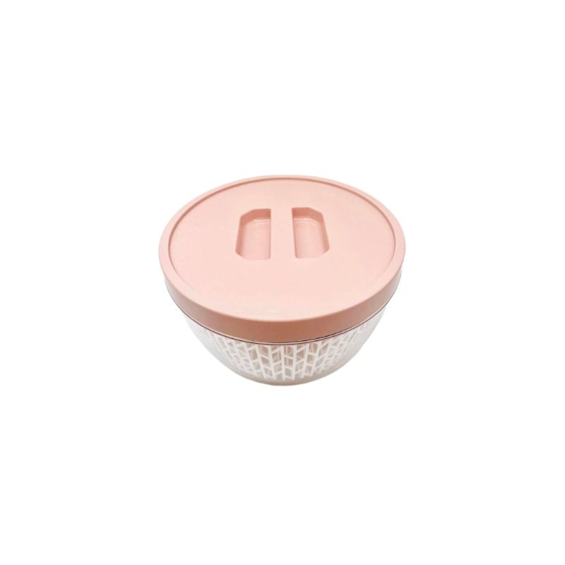 GENERICO - Bandeja Redonda Doble Capa Para Hogar Rosa 25x25x14cm