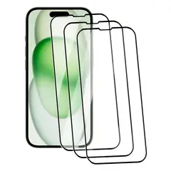 GENERICO - Lamina Vidrio Para iPhone 15 Pro Pack X 3 Mica Full