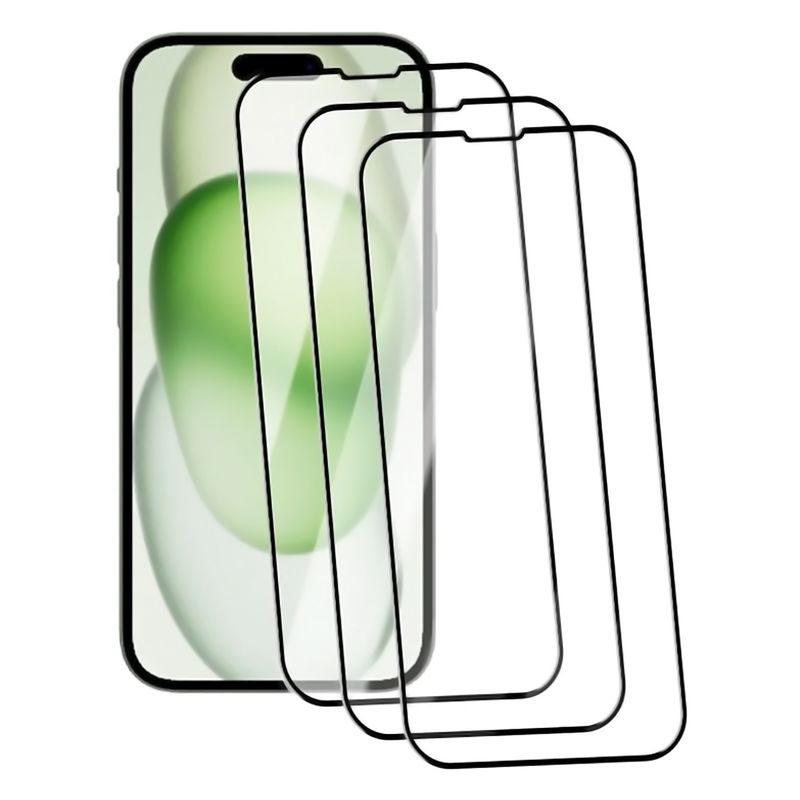 GENERICO - Lamina Vidrio Para iPhone 15 Plus Pack X 3 Mica