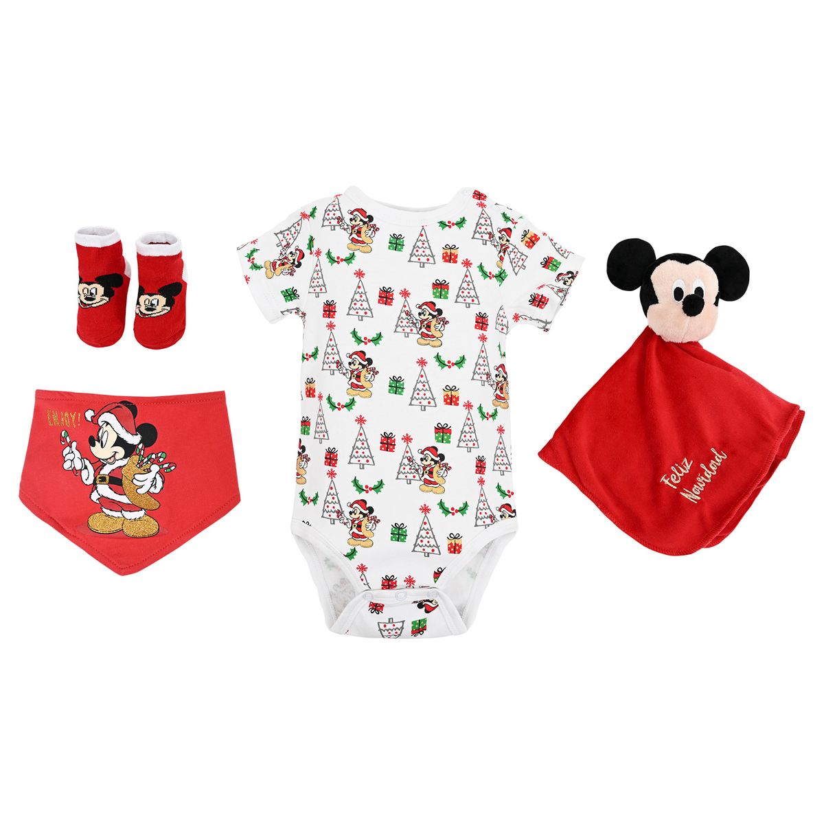 BAMBINO - Set 4 Piezas Navidad Mickey Dulces Niño 9-12M