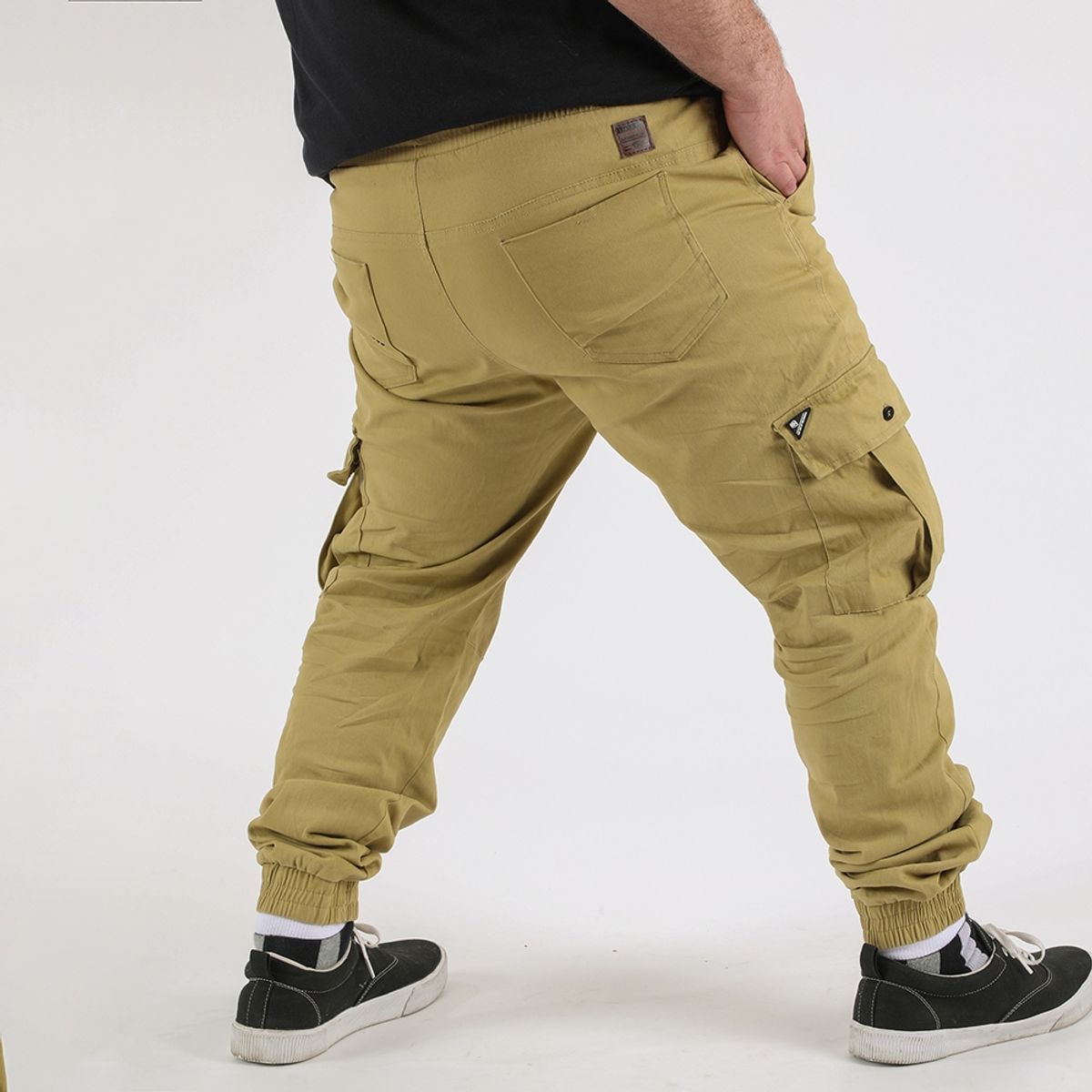 GANGSTER - Plus Pantalon Jogger Canvas Parachute Kaki Gangster