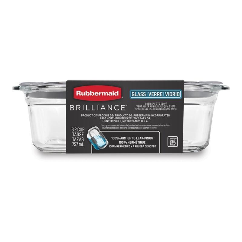 RUBBERMAID - Contenedor Hermético De Vidrio Rubbermaid Brilliance de 757 ml