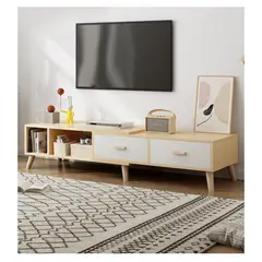 HOMER DESIGN - Rack Tv Ancho Extendible 120-198cm 2 Tiras Vanguardia Homer