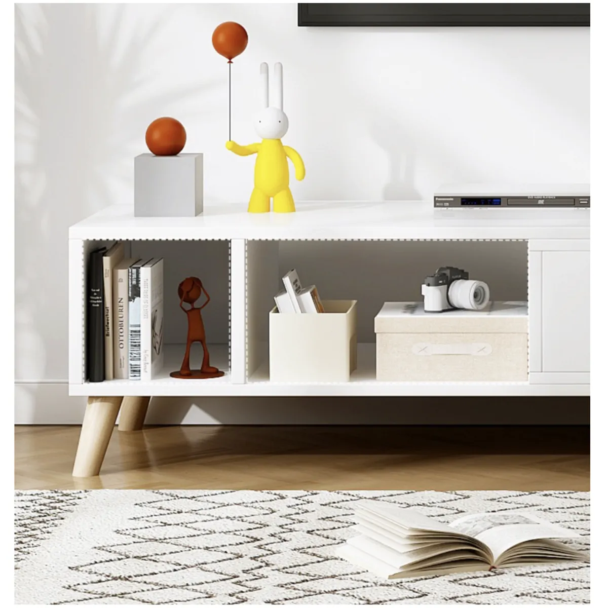 HOMER DESIGN - Rack Tv Ancho Extendible 120-198cm 2 Tiras Vanguardia Homer