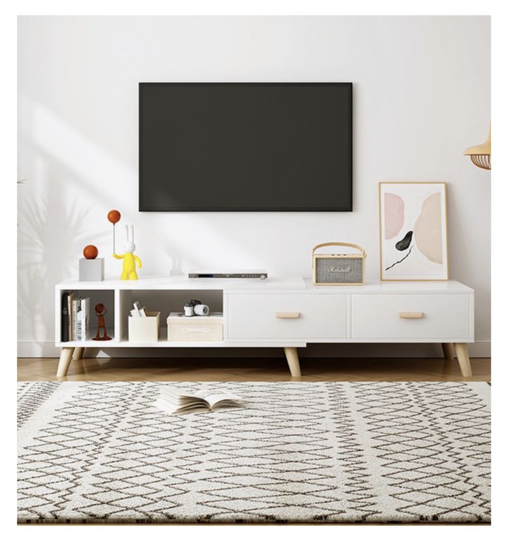 HOMER DESIGN - Rack Tv Ancho Extendible 120-198cm 2 Tiras Vanguardia Homer