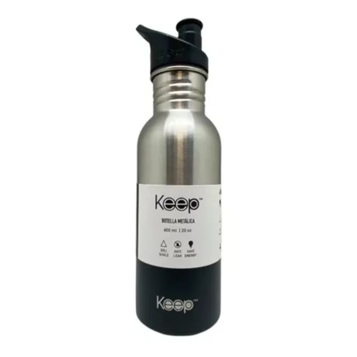 KEEP - Botella Metalica 600ml Keep Negro
