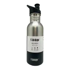 KEEP - Botella Metalica 600ml Negro