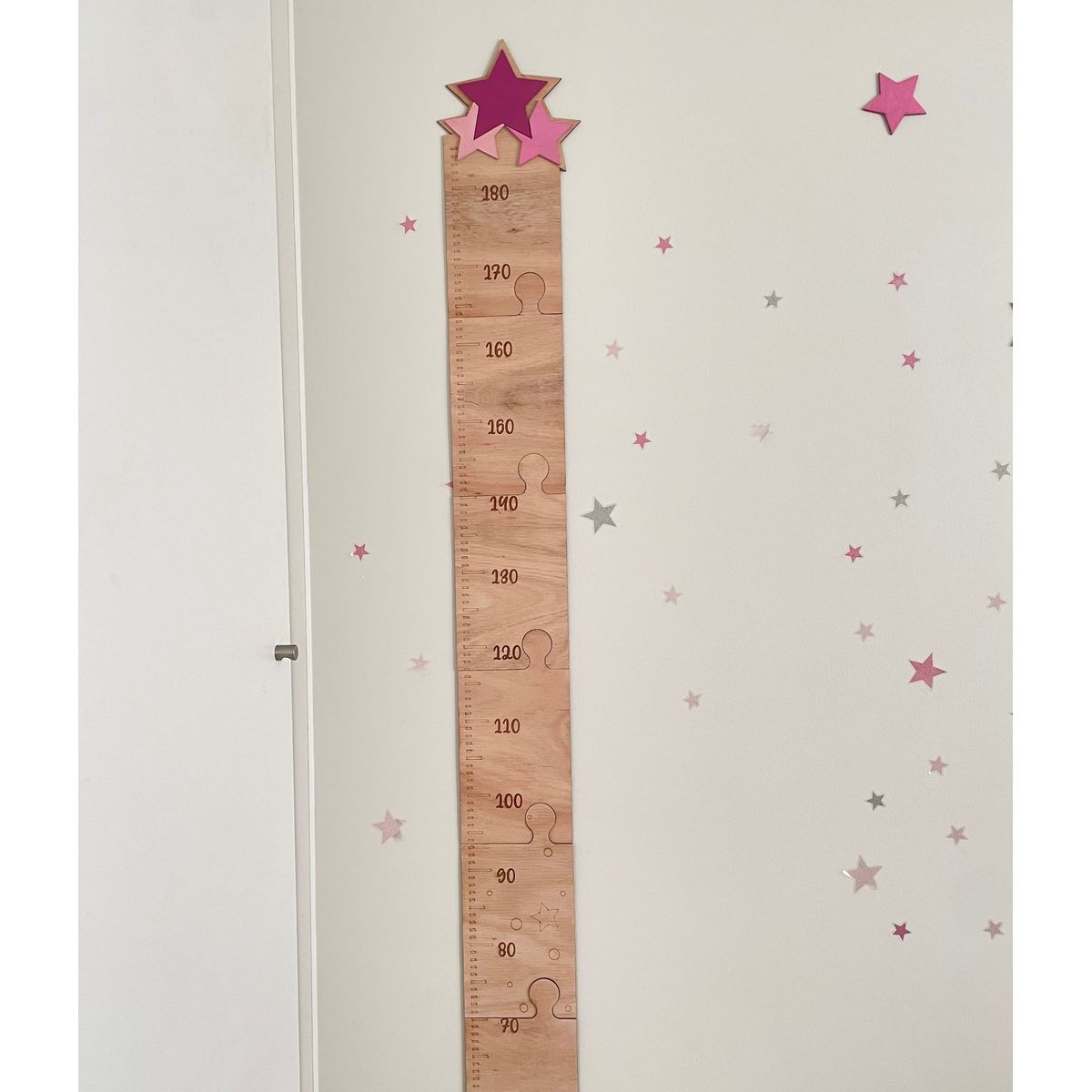 GENERICO - Medidor de Altura para pared diseño estrellas