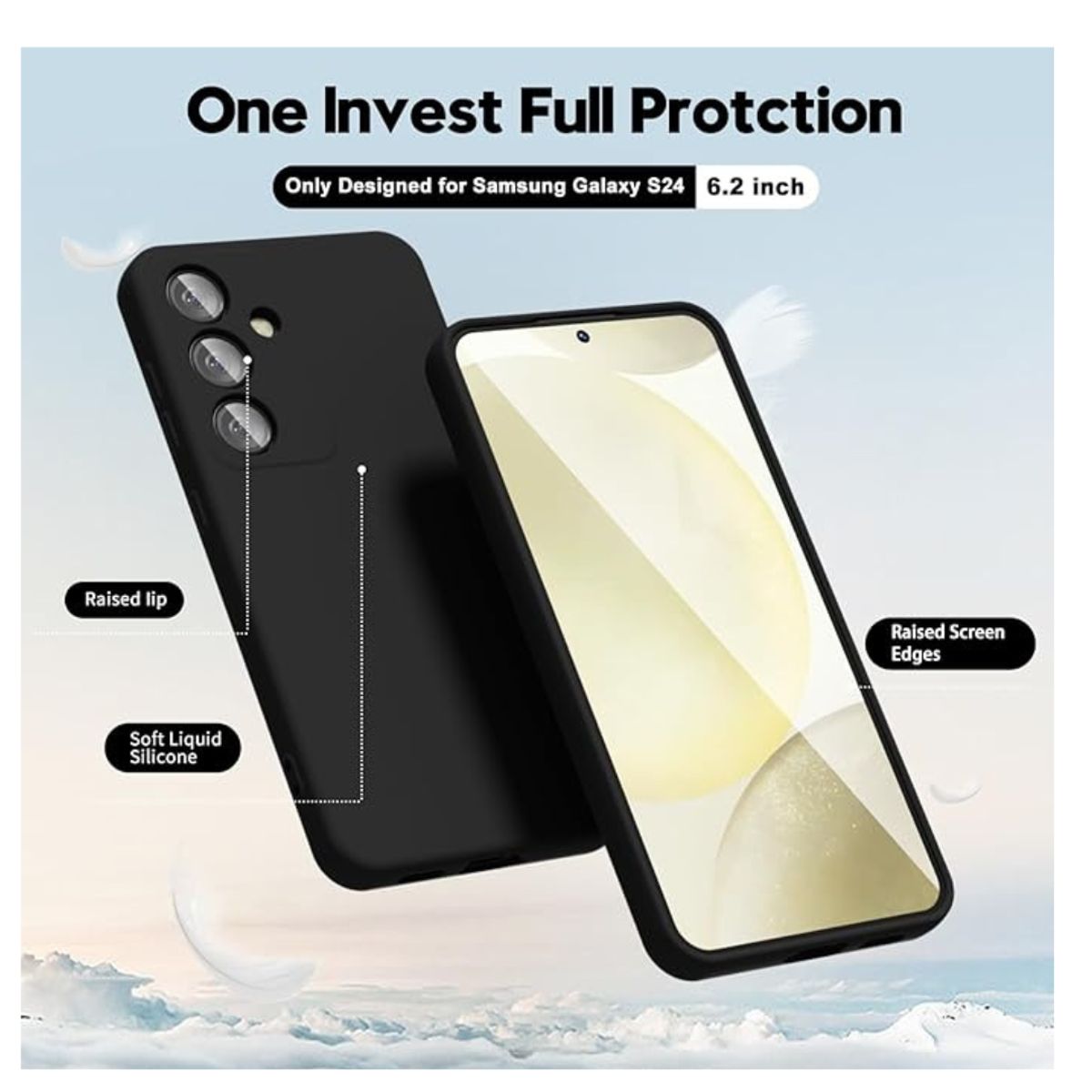 GENERICO - Carcasa Silicona Color Para Samsung Galaxy S23 Fe - Negro