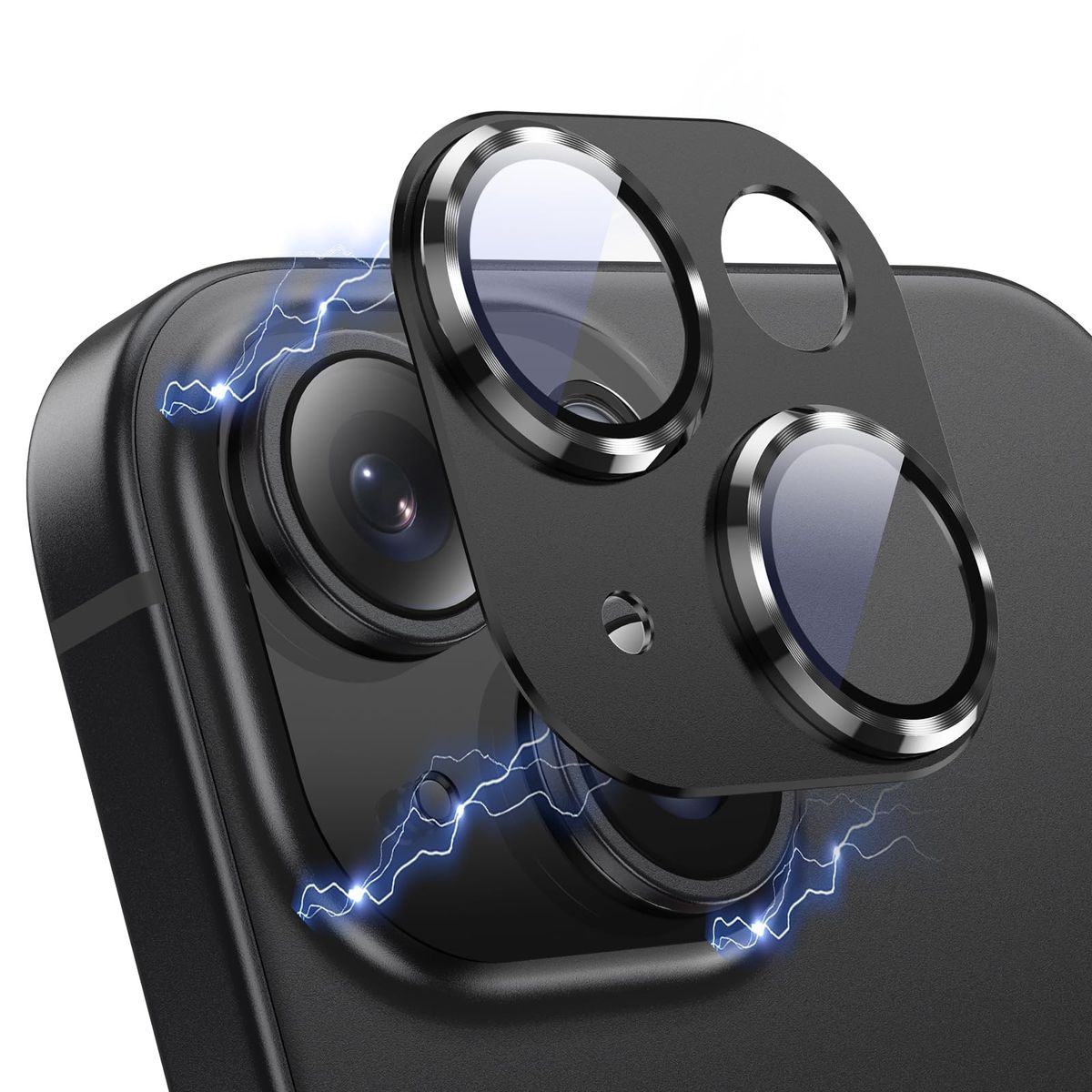 GENERICO - Lamina Para Camara De Aluminio iPhone 15 - 15 Plus - Negro