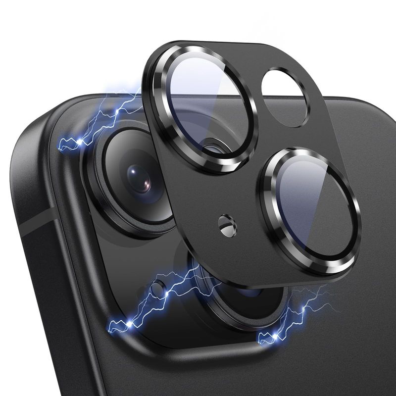 GENERICO - Lamina Para Camara De Aluminio iPhone 15 - 15 Plus - Negro