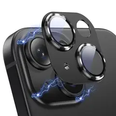 GENERICO - Lamina Para Camara De Aluminio iPhone 15 - 15 Plus - Negro