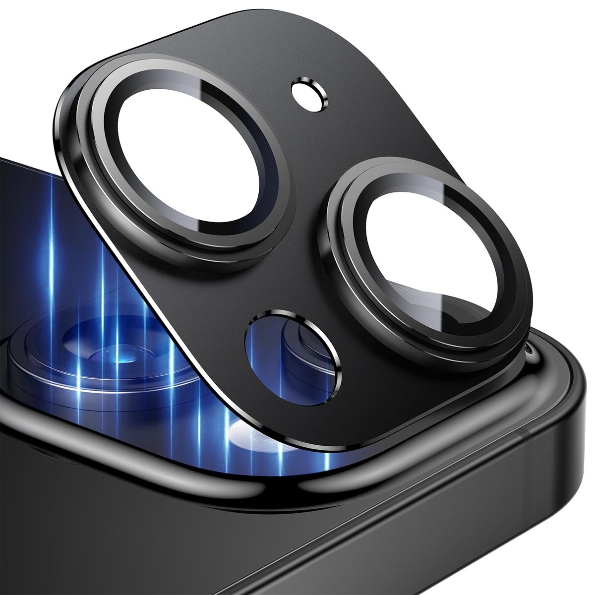 GENERICO - Lamina Para Camara De Aluminio iPhone 15 - 15 Plus - Negro
