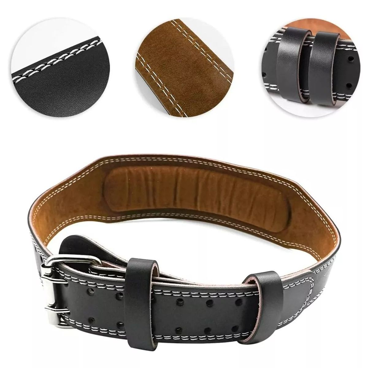 KUANGYE - Cinturon Lumbar Levantamiento Gimnasio Pesas Fitness Talla S