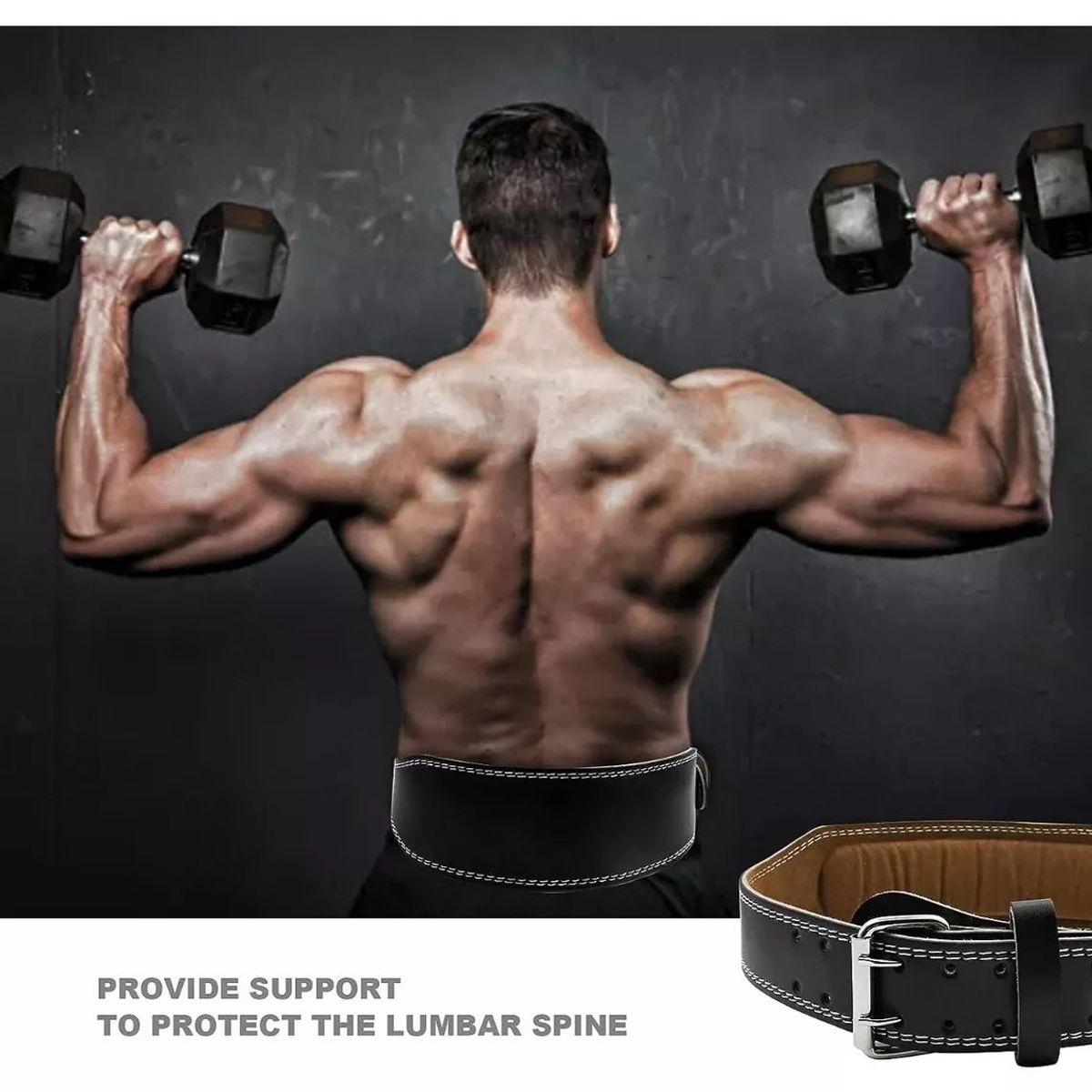 KUANGYE - Cinturon Lumbar Levantamiento Gimnasio Pesas Fitness Talla S