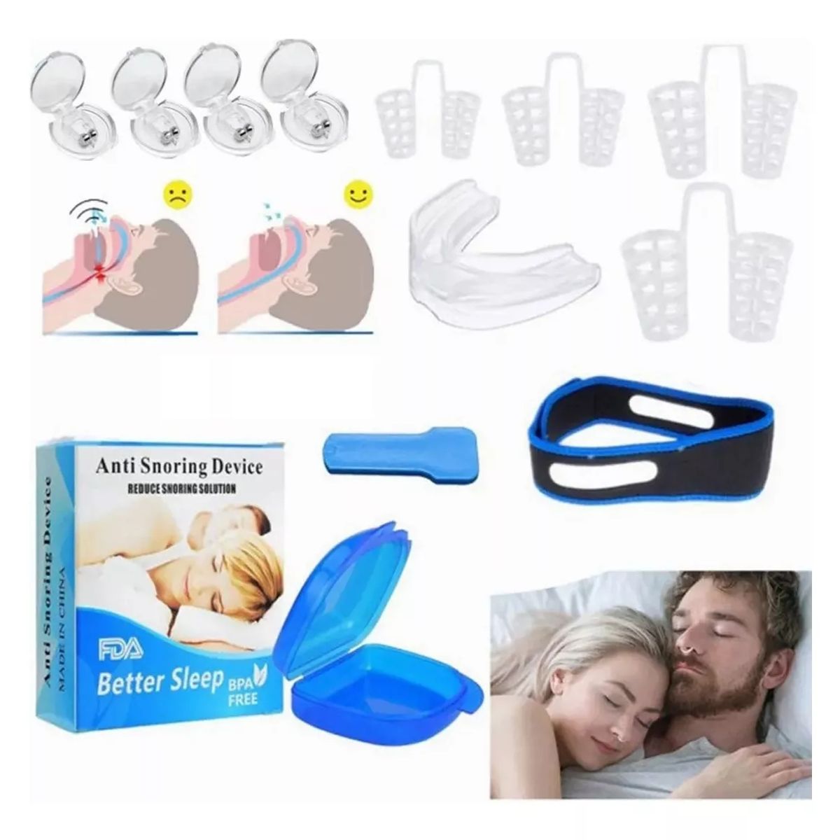 KUANGYE - Set De Productos Anti Ronquidos De Silicona 12 Pack