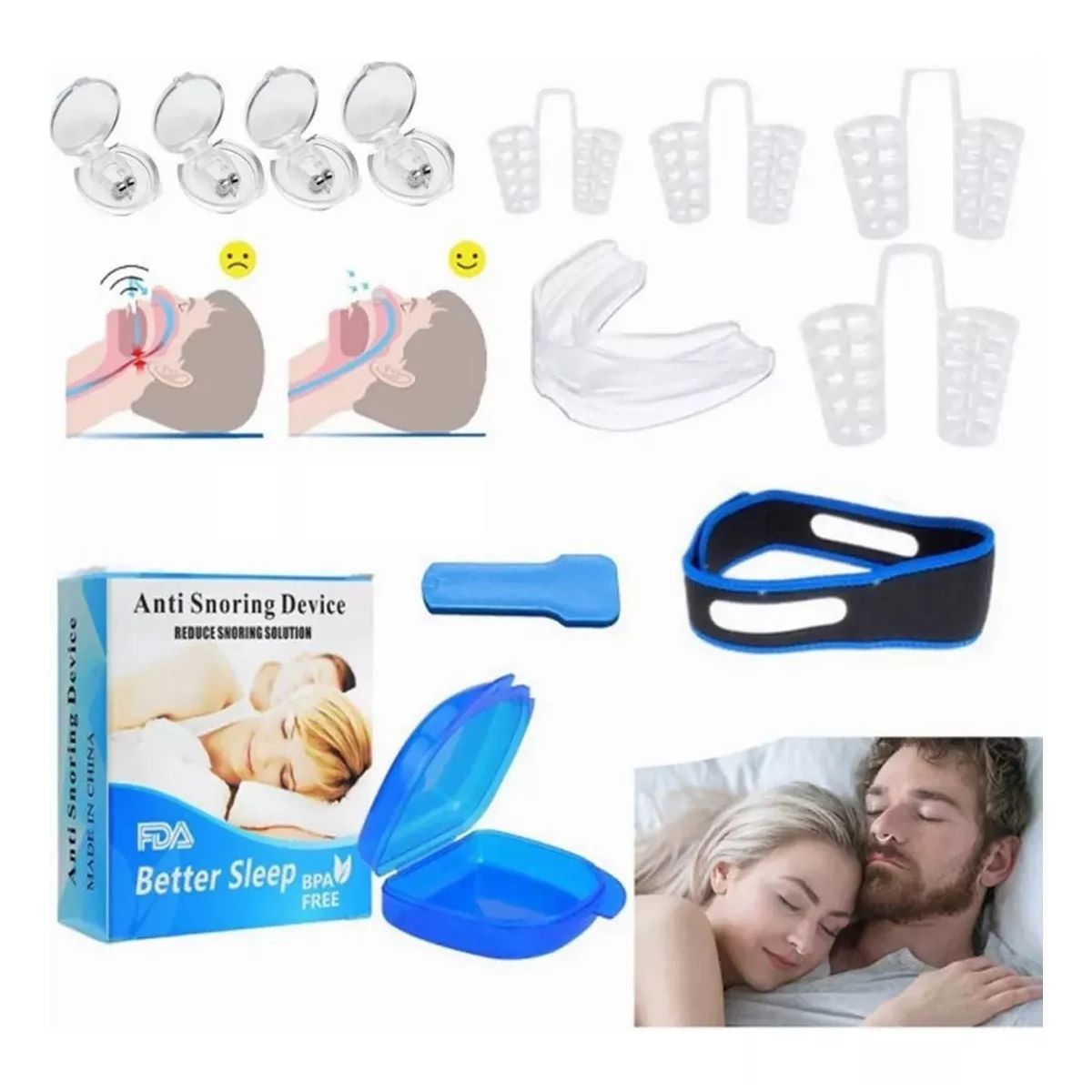 KUANGYE - Set De Productos Anti Ronquidos De Silicona 12 Pack