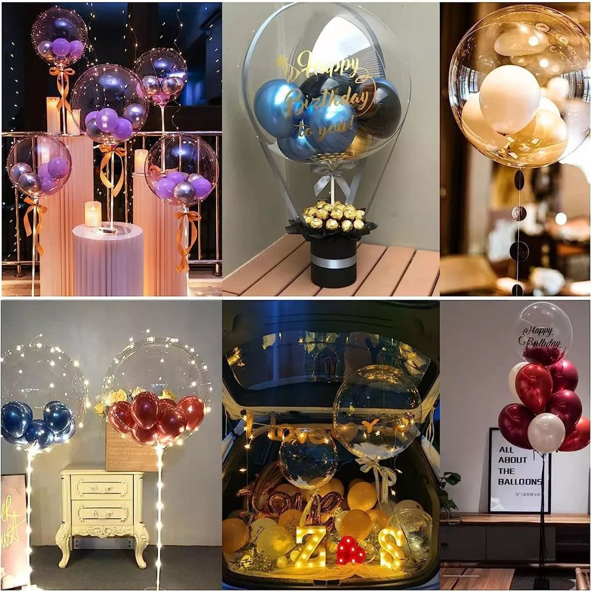 KUANGYE - 50 Unidades Globos Burbujas 18 Pulgadas 40 Cm