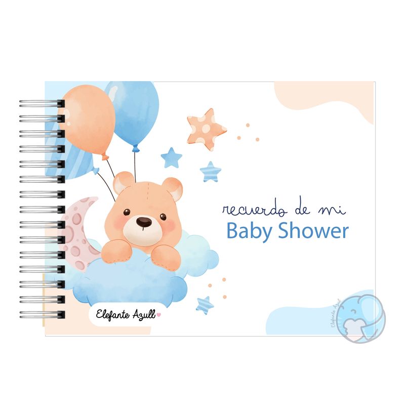 ELEFANTE AZULL - Libro de Recuerdos del Baby Shower