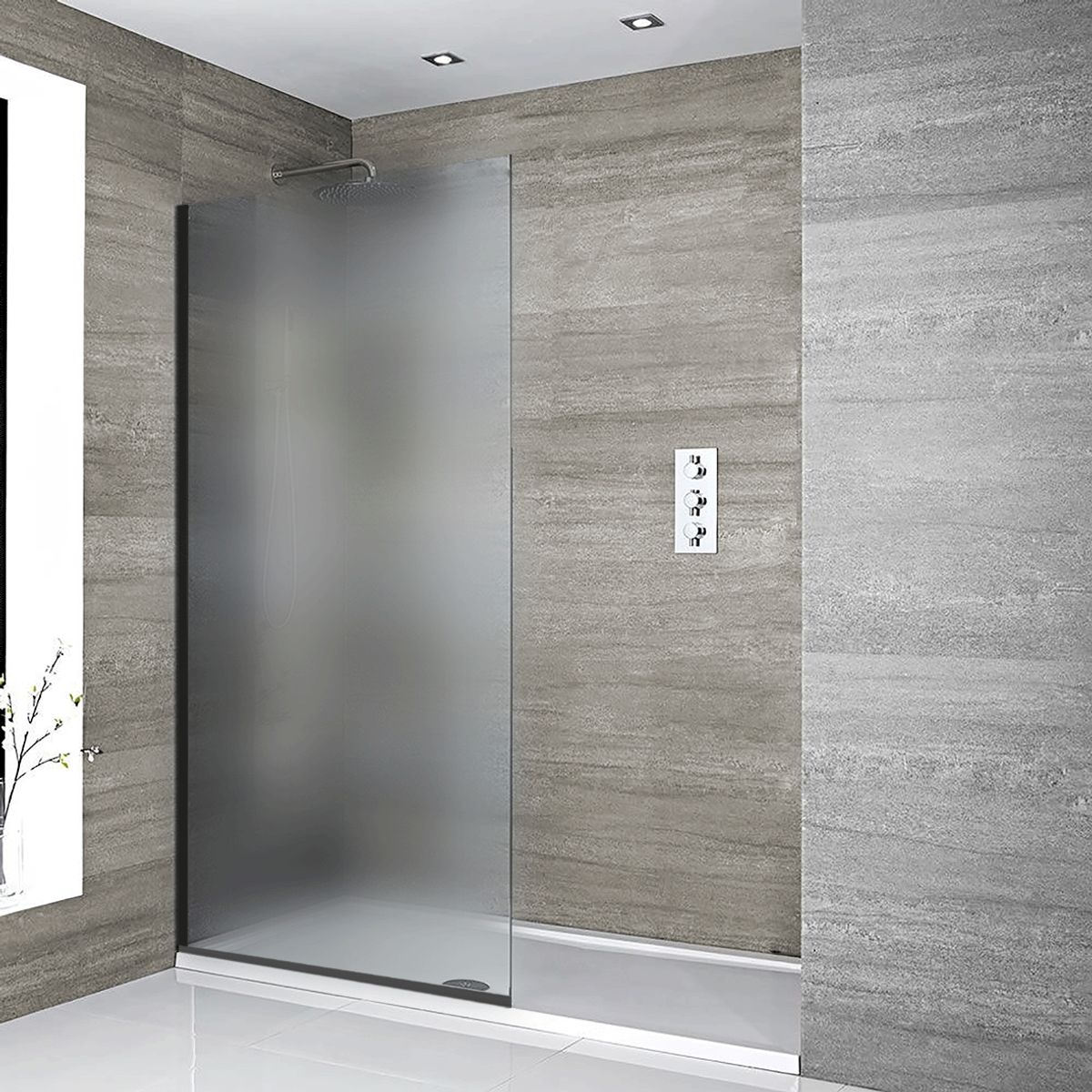 WINKO - Shower door fijo empavonado 80 x 190 Black