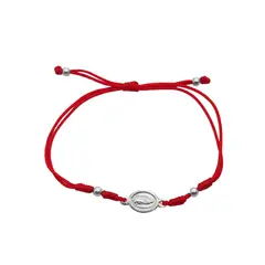 ANDREA COGGIOLA JOYAS - Pulsera Virgen de Guadalupe Mini Cordón Rojo Plata Fina 925