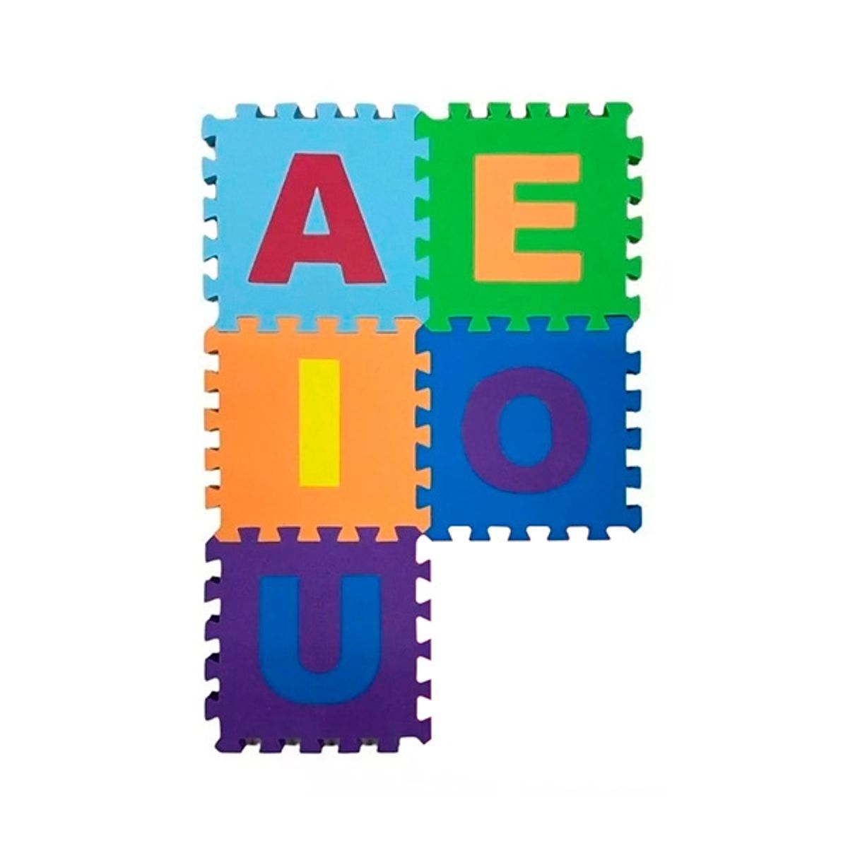 GENERICO - Set de 5x Piezas Goma Eva Didactico A E I O U - Tatami
