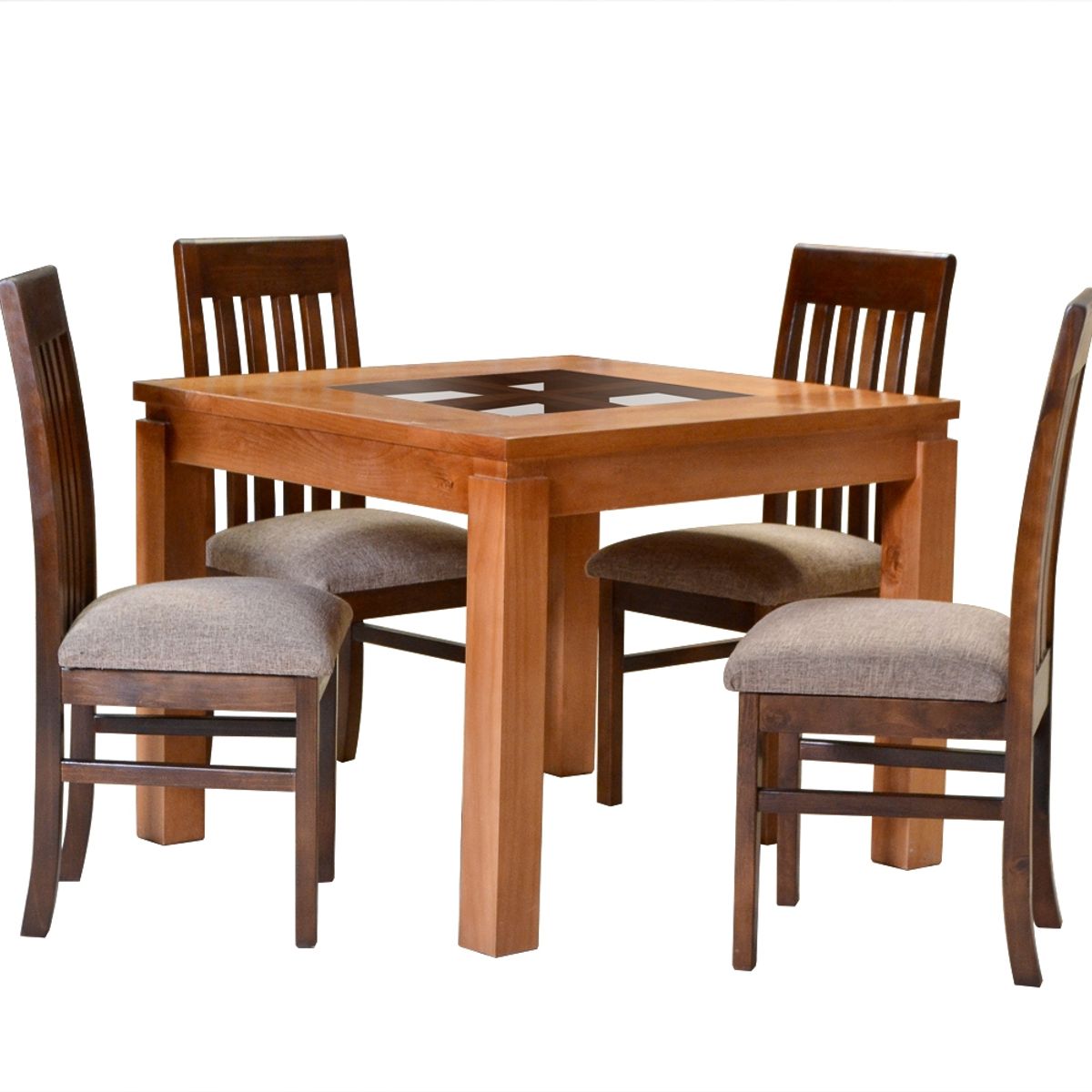 ALMORE - COMEDOR EMA 4 SILLAS MIEL CAFE