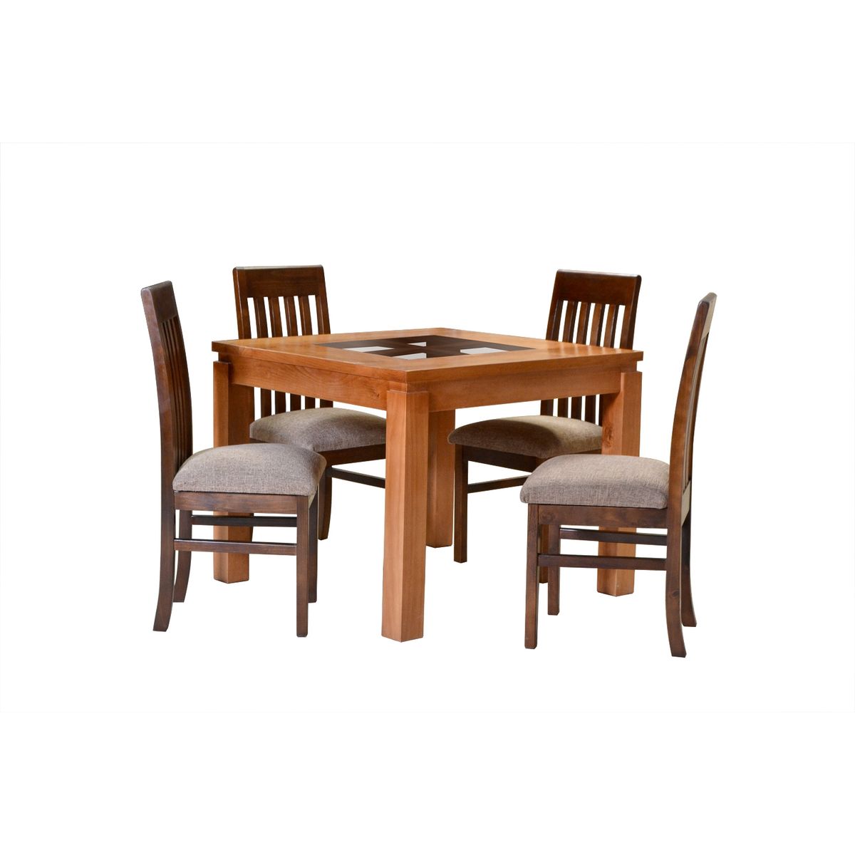 ALMORE - COMEDOR EMA 4 SILLAS MIEL CAFE