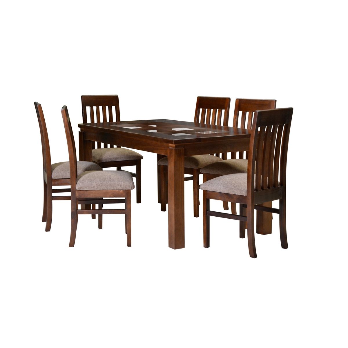 ALMORE - COMEDOR FLORENCIA 6 SILLAS CHOCO CAFE