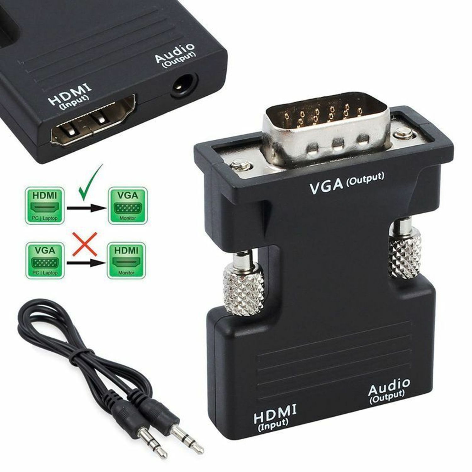 Adaptador Hdmi Hembra A Vga Macho Con Salida De Audio Sodimac Chile