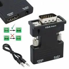 GENERICO - Adaptador Hdmi Hembra A Vga Macho Con Salida De Audio