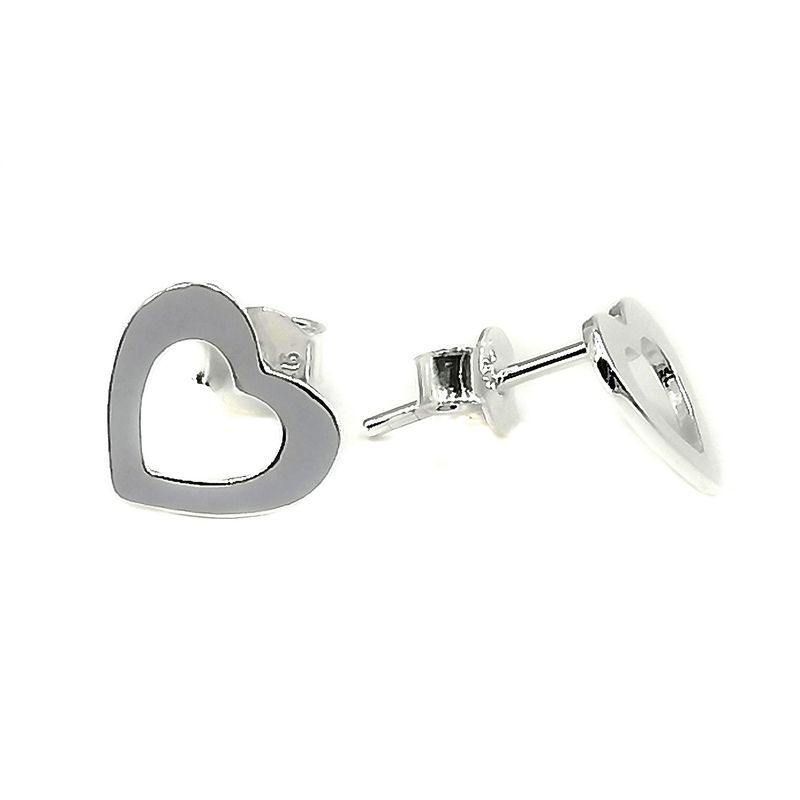 ANDREA COGGIOLA JOYAS - Aros Corazón Lámina Plata Fina 925