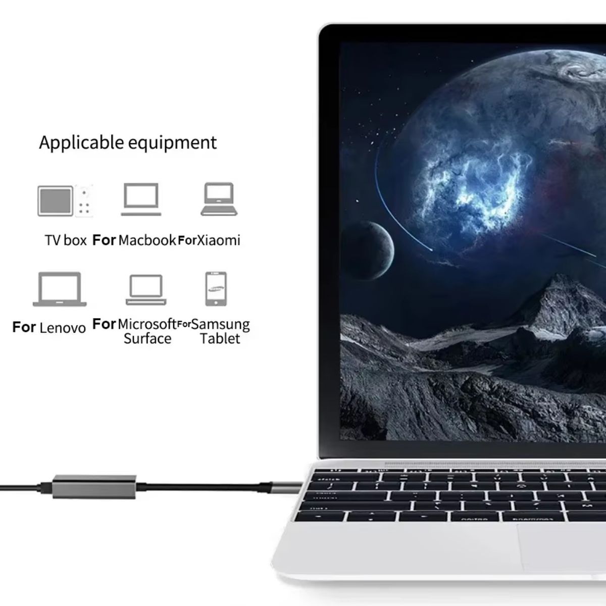 GENERICO - Adaptador USB-C Ethernet Red Lan Rj45 10100 Mbps