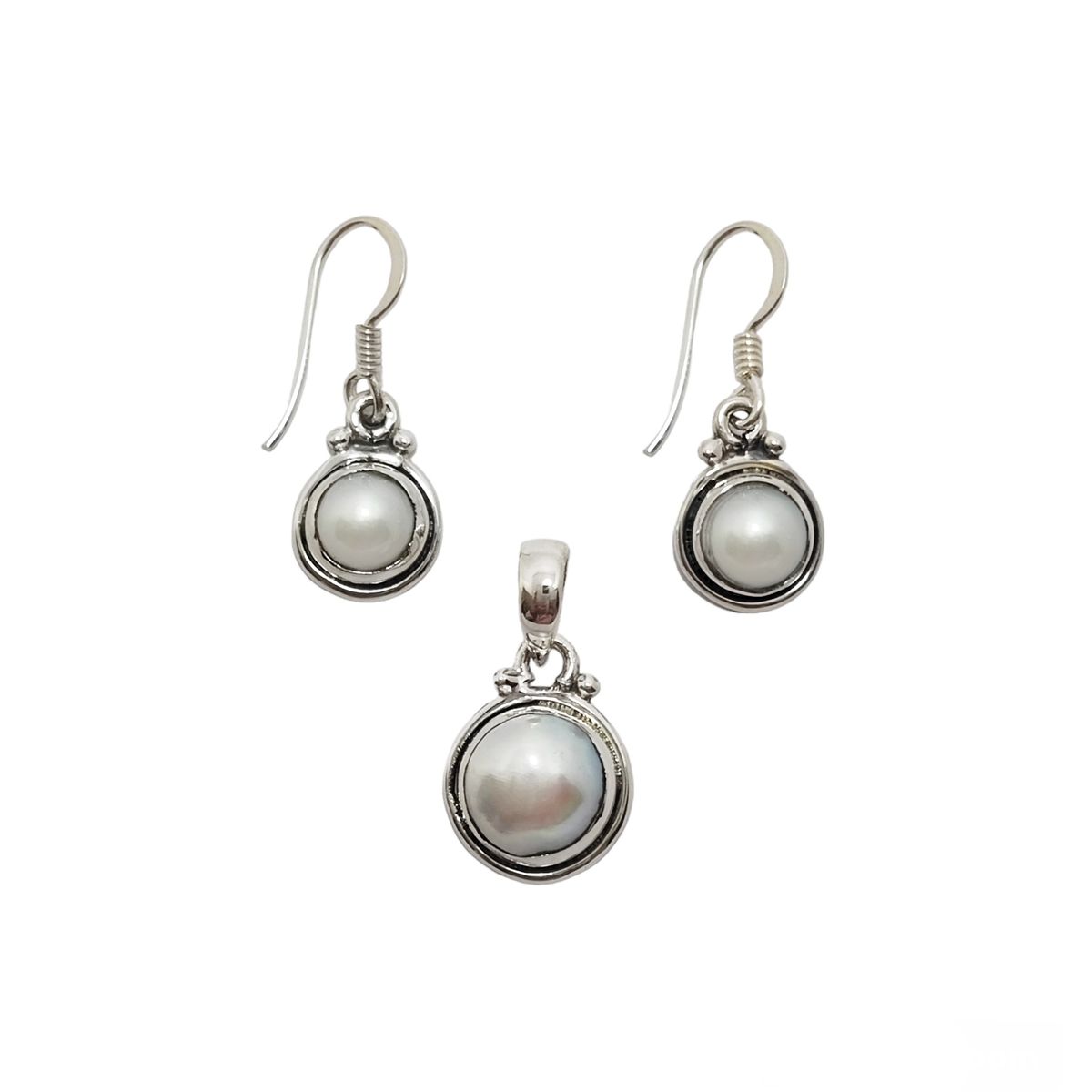 ANDREA COGGIOLA JOYAS - Set Perla de Río Plata Fina 925